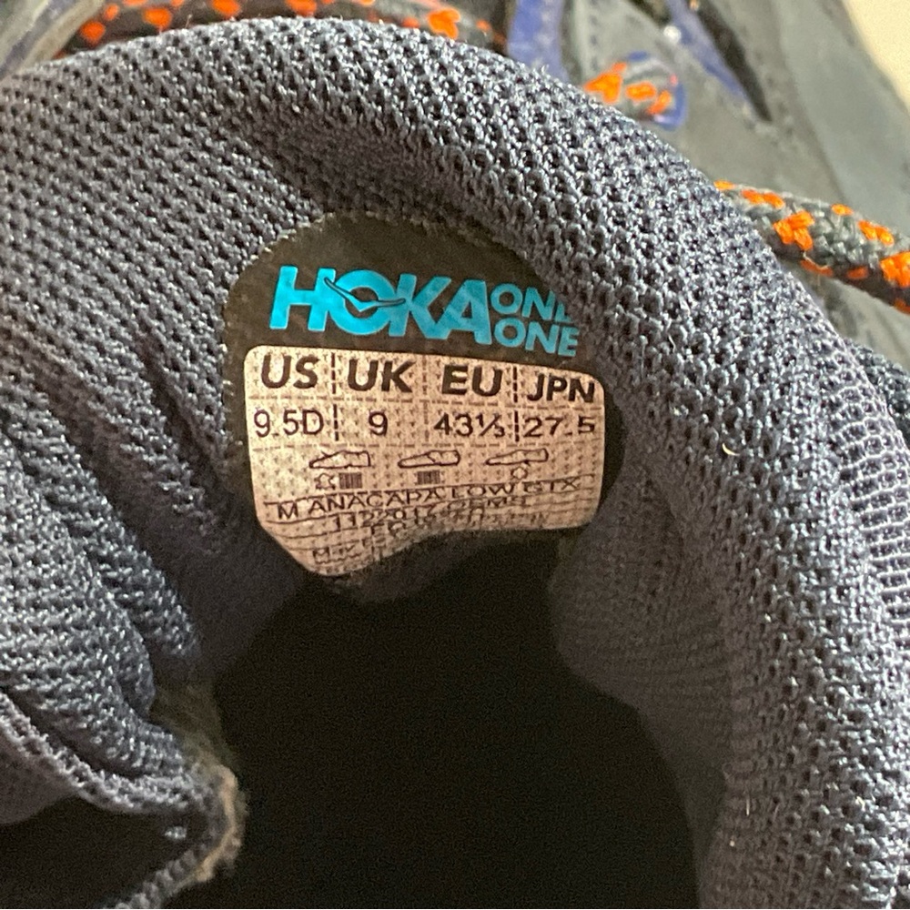 Hoka Anacapa Low GTX Gore-Tex Hiker Navy Blue. Like New. Size Men's 9.5D - Picture 9 of 9